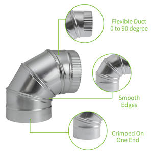 Lakeso HVAC Регулируемый воздуховод локоть 90 градусов HVAC оцинкованный листовой металл - Product Image 3