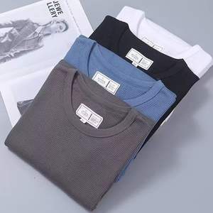 T-shirt à manches longues en velours côtelé style américain 2025 pour homme, imprimé dessin animé, coupe ample, respirant, léger, uni, printemps - Product Image 1