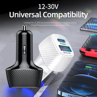 Chargeur de voiture USB-C 48W 30W, adaptateur allume-cigare QC3.0, charge rapide, accessoires de voiture pour téléphone portable