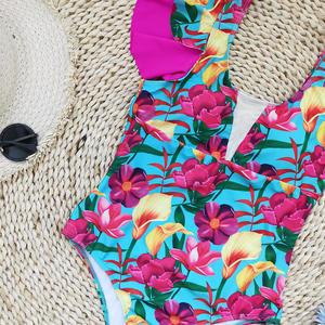 <span class=keywords><strong>2022</strong></span> Sexy col en V maille maillot de bain femmes une pièce maillots de bain body Push up Monokini imprimer maillots de bain maillot de bain porter des vêtements de plage - Product Image 2