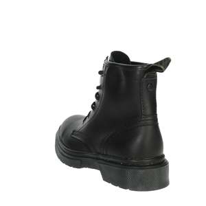 Botines de mujer de cuero negro con cordones estilo trabajo - Product Image 2