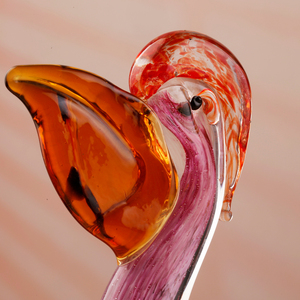 Ornements de pélican en verre de Murano rose faits à la main technique soufflée - Product Image 2