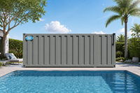 Piscine en conteneur FRP avec panneaux muraux ondulés - Piscine extérieure intégrée en fibre de verre pour usage domestique et commercial