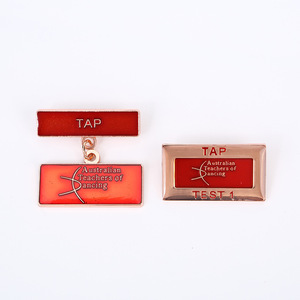 Australian Teachers of Dancing Tap Badge Test 1 Rectangle Alloy Magnetic Safety <b>Pin</b> Badges - Product Image 1