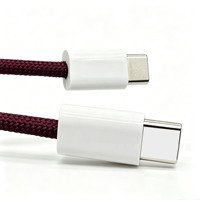 Câble de données en nylon tressé Double C avec charge rapide 60W pour appareils Type-C IOS et Android pour téléphones mobiles, tablettes et ordinateurs portables