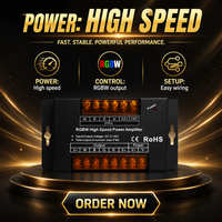 Amplificateur RGBW en ligne avec variateur d'intensité, télécommande, répéteur de puissance PWM pour éclairage LED, gradation à tension constante DMX