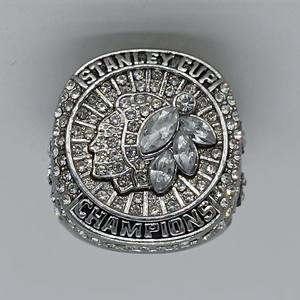 Collection de bagues de championnat de hockey des Blackhawks de <span class=keywords><strong>Chicago</strong></span> 2015, en alliage plaqué argent 925, avec coquille naturelle taillée en forme de princesse, à la mode - Product Image 1