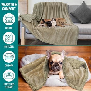 Luxus 80-Zoll-Solid Taupe Fleece Haustier Möbel Kleine Hunde Sommer decke Sherpa Cat Plüsch Faltbare Zwinger Auto Kiste Zwinger Bett - Product Image 3
