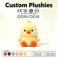 Peluche de poulet jaune personnalisée ODM OEM, adorable animal en peluche de canard pour bébé, jouet promotionnel doux pour enfants, cadeau décoratif