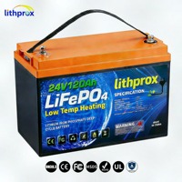 Batterie LiFePO4 à décharge profonde 24V 120AH Grade A, charge rapide, plus de 6000 cycles, BMS intelligent RS485, borne M8, CE RoHS IP67, OEM ODM