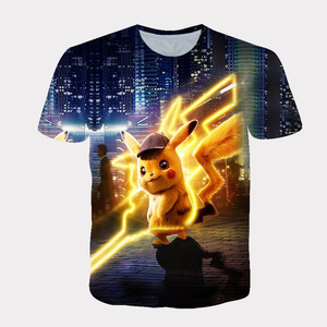 T-shirt estiva <span class=keywords><strong>Pikachu</strong></span> con stampa digitale 3D, <span class=keywords><strong>maglietta</strong></span> da uomo a maniche corte, ampia e casual, per il commercio europeo - Product Image 3