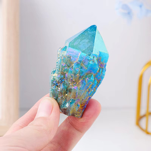 Wholesale Healing Natural clear Quartz Electroplated Aura Pineapple <b>Crystal</b> <b>Cluster</b> - Product Image 4