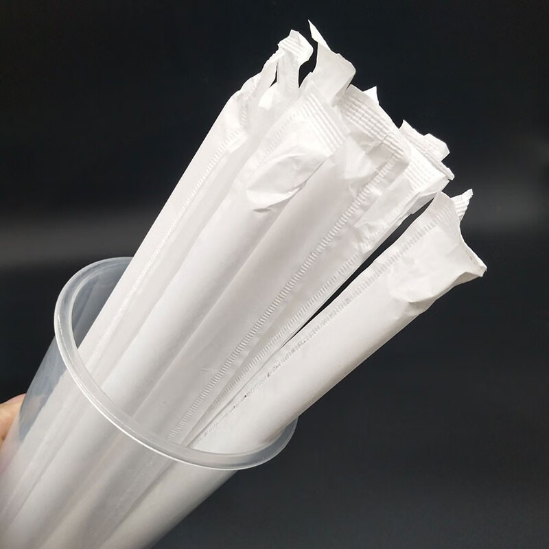Disposable 6*200mm White Individually Wrapped Paper Straw for Coffee
