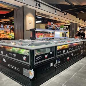 Congélateur coffre à dégivrage automatique de haute qualité pour supermarché, 400L, avec deux compartiments, vitrine réfrigérée pour la viande - Product Image 6