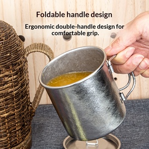 Botella de Agua Plegable de Titanio TiTo, Taza Portátil para Exteriores, Puede Hervir Agua, Protección Ambiental para Camping, de Una Sola Capa - Product Image 3