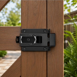 Loquet de porte <span class=keywords><strong>en</strong></span> acier thermolaqué noir, robuste, pour clôture de jardin, grange, abri, <span class=keywords><strong>quincaillerie</strong></span> de portail coulissant - Product Image 6