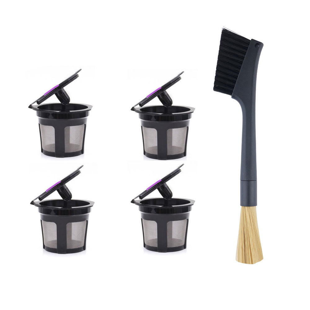 Black-4Pcs + Brosse double tête-Sac en PP