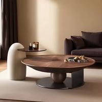 Table basse italienne moderne minimaliste, luxe léger, design simple, créative, en bois, petit appartement, ensemble de salon