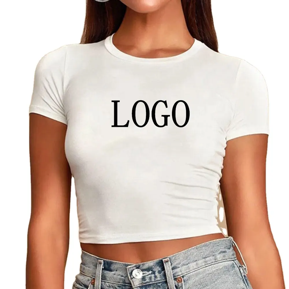 Baby TNew Cropped Ladies Graphic T Shirts Plain Summer Cotton Tight Slim Fit T Shirt Top Oversized Sexy Crop Top para mujer