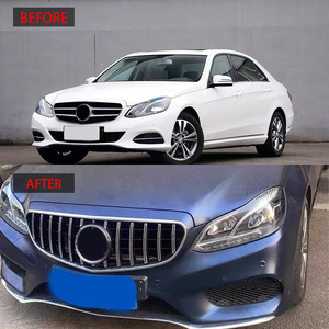 Grille de Mercedes-Benz Classe E W212 Noir Brillant avec Bandes Argentées pour Édition Sport 2013-2015 Pièce de Remplacement - Product Image 2