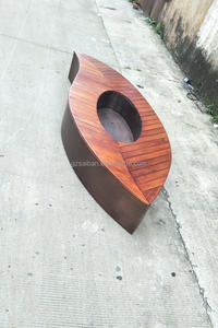 Banc d'extérieur décoratif en forme de feuille Banc d'extérieur en bois avec <span class=keywords><strong>jardinière</strong></span> - Product Image 5