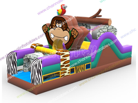 Alien Bounce House Slide Parcours d'obstacles Château d'air Terrain de jeu gonflable gonflable Toboggan gonflable Bouncer Toboggan gonflable Parcours d'obstacles