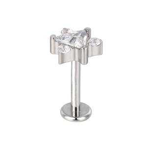 Pendientes de Titanio F136 con Zirconia Triangular Única, Tipo Labret, Parte Trasera Plana, para Conch, Helix, Niños y Bodas - Product Image 5