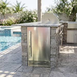 Máquina de Hielo para Isla de Barbacoa, Fabricante de Máquinas de Hielo de 40 kg, Enfriada por Aire, de Acero Inoxidable Negro, Modelo NES-37C-P - Product Image 1