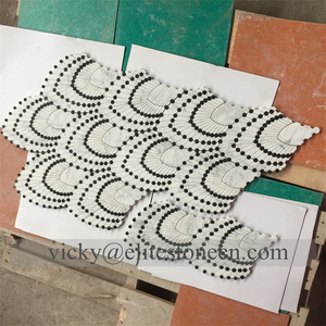 Fábrica al por mayor mármol natural blanco y negro a cuadros azulejo Carrara mármol mosaico azulejo - Product Image 4