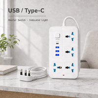 Prise multifonctionnelle pour l'Afrique (Nigeria), le Moyen-Orient, l'Arabie Saoudite, Dubaï, l'Europe et l'Amérique, avec chargeur USB pour téléphone portable.