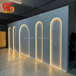 SMOOTH Modern LED Lights Pvc White Acrylic <b>Stage</b> Backdrop for Wedding Decoration - Product Image 2