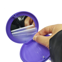 Boîte de rangement pour appareil orthodontique avec logo personnalisé en gros, boîte de rangement pour aligneur transparent avec miroir, boîte à prothèse dentaire en plastique ABS magnétique en silicone