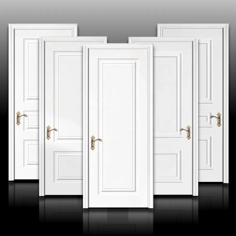 USA interior soundproof smart room door black solid wood door designs room door with frame