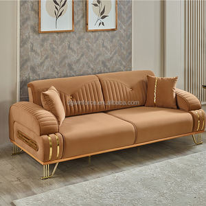 ชุดโซฟาห้องนั่งเล่นสไตล์โมเดิร์น Winforce ผ้ากำมะหยี่ 1 2 3 ที่นั่ง โครงสแตนเลส เฟอร์นิเจอร์ตุรกี โซฟาเชสเตอร์ฟิลด์ - Product Image 1