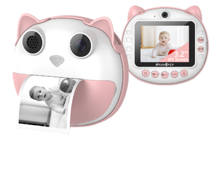 Appareil photo instantané pour enfants <span class=keywords><strong>HelloBaby</strong></span>, le seul écran large de 3,2 pouces au monde, cadeau jouet, appareil photo numérique pour selfie, carte SD - Rose - Product Image 1