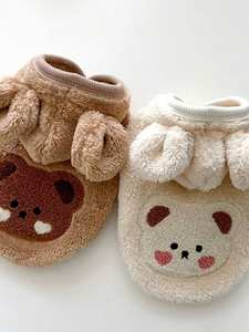 Gaya Barat Modern empat anak anjing Hoodie XL pakaian hangat bulu untuk anjing kecil empat hewan cetak katun lucu anjing peliharaan Musim Semi - Product Image 4