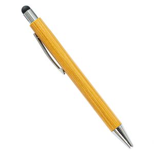 Promotional Advertising Cheap Custom Logo Durable UV Printed 4-Color Touch Active Stylus Bamboo Wooden Ballpoint <b>Pen</b> - Product Image 1