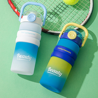 Bouteilles d'eau sportives pour étudiants, type paille, gourde en plastique pour enfants, gobelet d'eau pour enfants avec paille