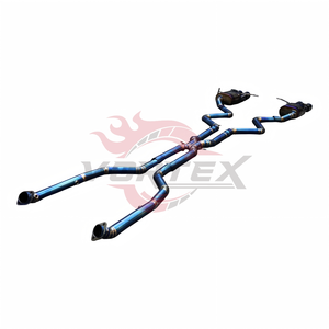 Système d'échappement Vortex Racing Titanium compatible avec BMW M3 E90 E92 4.0L V8 Valvetronic, silencieux Catback, embouts quadruples bleus brûlés à la flamme. - Product Image 3