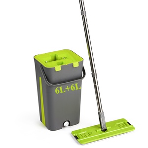 Nouveau best-seller : <span class=keywords><strong>Serpillère</strong></span> plate rectangulaire intelligente à pression avec microfibres et panier en plastique, ensemble de 2 têtes de <span class=keywords><strong>serpillère</strong></span> pour la maison et le bureau - Product Image 3