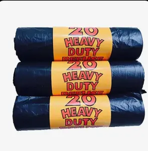 Wholesale bio eco friendly ldpe big recycle duty black contractor plastic garbage trash bag roll with own logo