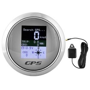 85mm Compteur de vitesse GPS Voiture Bateau Ingénieur Étanchéité inoxydable Jauges numériques Cadran Blanc - Product Image 1