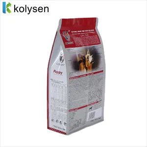 Verified Supplier Laminated Dog Cat PET Food Packing Bag Mylar Bag Stand up Flat Bottom Food Mylar Bag