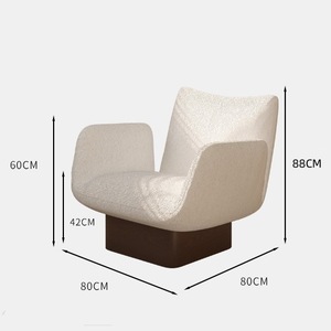 Designer Casual Armchair Solid Wood Reclining Living Room Chair Wabi Sabi Style Single Sofa Chair - Product Image 6