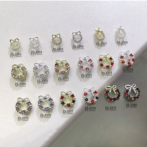 Accessoires décoratifs pour nail art en or 3D avec des breloques en cristal, zircon, pierres précieuses en métal, bijoux en diamant pour nail art - Product Image 4