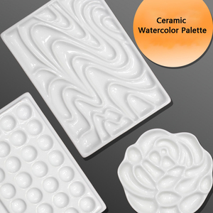 Palette de peinture céramique pour aquarelle, plateau de mélange personnalisable pour <span class=keywords><strong>gouache</strong></span>/<span class=keywords><strong>acrylique</strong></span>, rose/ovale/rectangulaire/28 trous, fournitures artistiques - Product Image 1