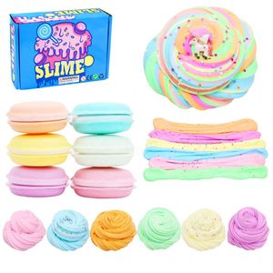 Multi Color 4 Colors Dream Butter Air Fluffy Could <b>Plasticine</b> Fruit Scented Macaroon Dessert Unicorn Slime Kit - Product Image 1