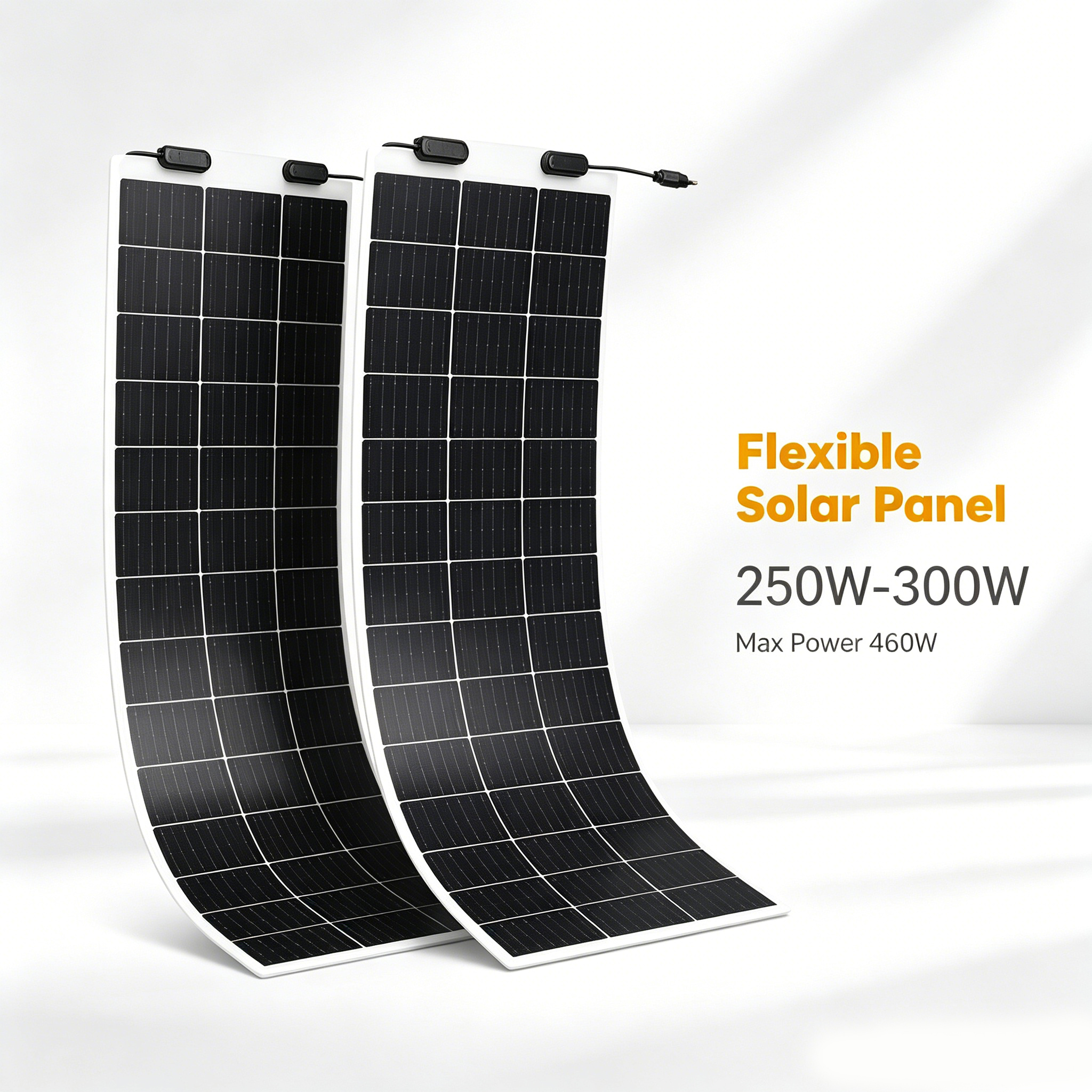 Semi-<strong>Rigid</strong> <strong>Flexible</strong> <strong>Solar</strong> <strong>Panel</strong> 18V 460W ETFE Monocrystalline All Black 22% Efficiency Custom <strong>Size</strong> for Roof PV Power