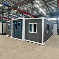 Maison conteneur en acier préfabriquée extensible de 20 pieds et 40 pieds à installation rapide, entièrement meublée, maison modulaire de luxe pour entrepôt et Airbnb