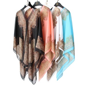 Kimono de plage Paisley pour femmes, en mousseline de soie, léger, <span class=keywords><strong>écharpe</strong></span> de Cape, de style bohème, pour l'été - Product Image 1